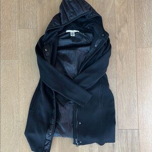 Max Studio Black long sweater/jacket with Hood